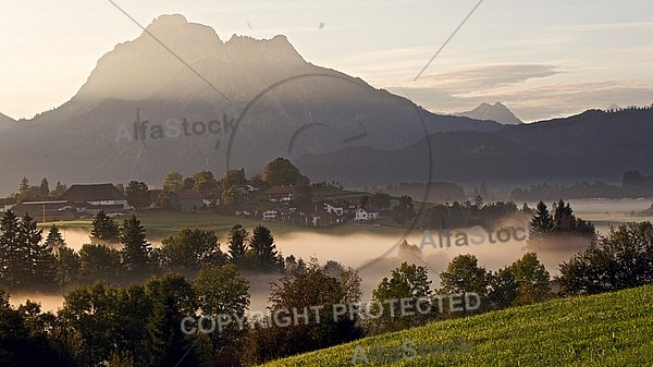 At sunrise in the Alps in Germany