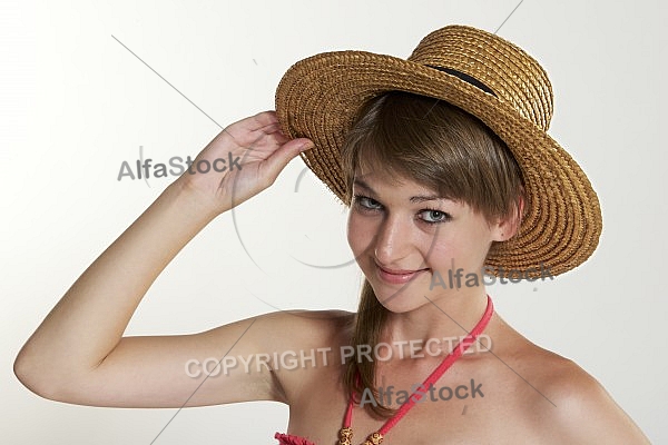 Beauty model girl, withe background