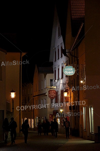 Füssen by night -  Old town in Bavaria, Germany