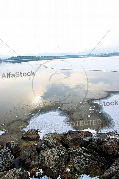 Winter at Lake Hopfensee in Germany