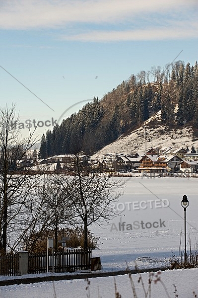 Winter at Lake Hopfensee in Germany