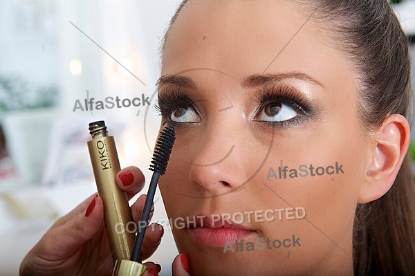 Young girl in a makeup studio